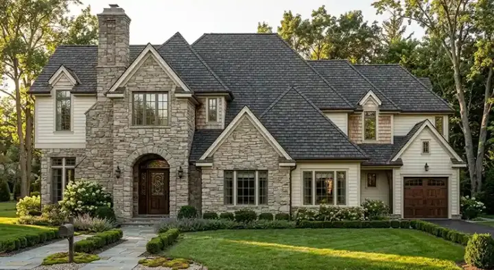 French Country house plans 58-175 - front exterior, 5,229 sq ft, 4 bed, 4 bath house plans | Monster House Plans