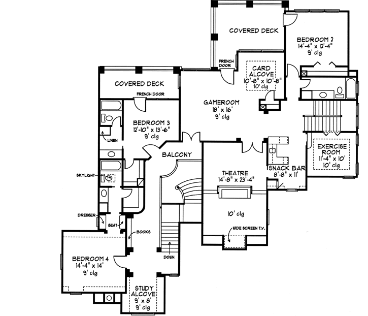 Upper/Second Floor Plan: 58-175