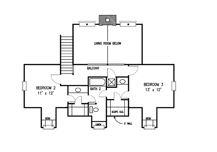Upper/Second Floor Plan: 58-179