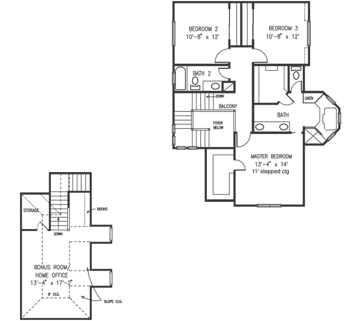 Upper/Second Floor Plan:58-181