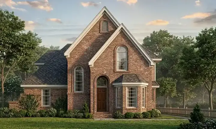 European house plans 58-184 - front exterior, 2,454 sq ft, 3 bed, 2 bath house plans | Monster House Plans