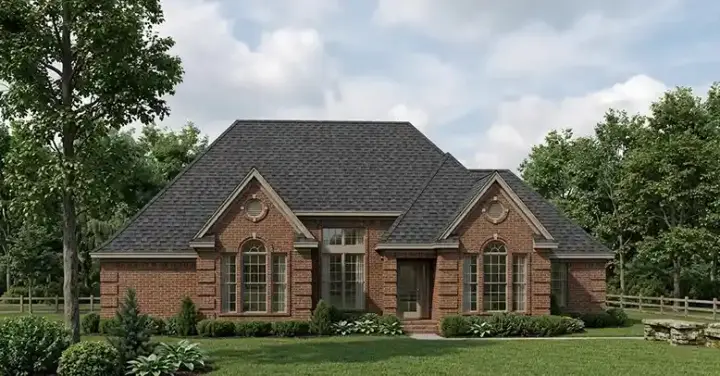 European house plans 58-198 - front exterior, 2,516 sq ft, 4 bed, 3 bath house plans | Monster House Plans