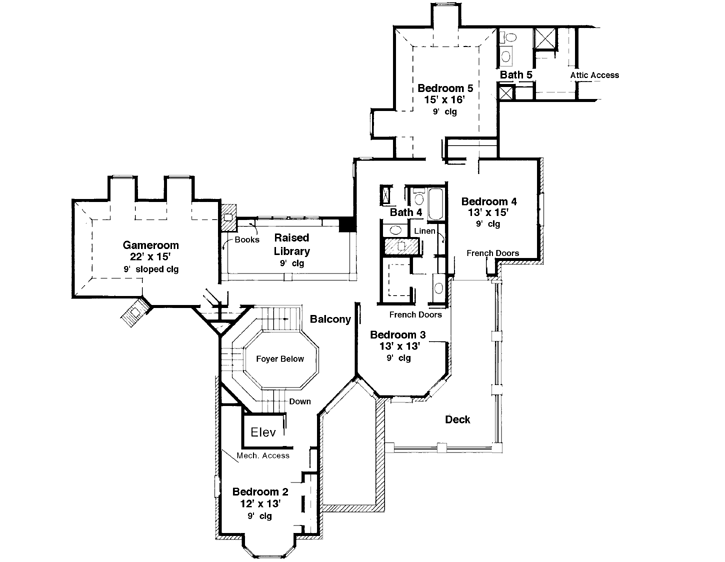 Upper/Second Floor Plan: 58-205