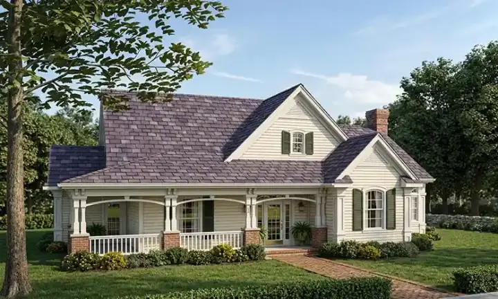 Country house plans 58-207 - front exterior, 2,266 sq ft, 3 bed, 2 bath house plans | Monster House Plans