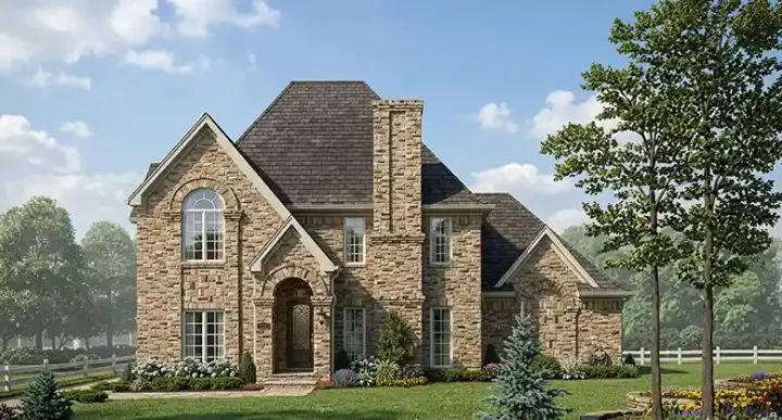 European house plans 58-223 - front exterior, 3,053 sq ft, 4 bed, 3 bath house plans | Monster House Plans