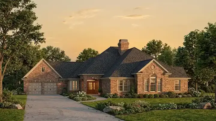 Traditional house plans 58-232 - front exterior, 2,702 sq ft, 3 bed, 3 bath house plans | Monster House Plans