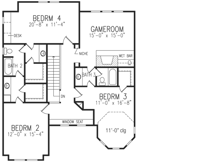 Upper/Second Floor Plan: 58-235