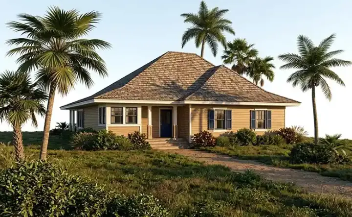 Traditional house plans 58-236 - front exterior, 1,334 sq ft, 3 bed, 2 bath house plans | Monster House Plans