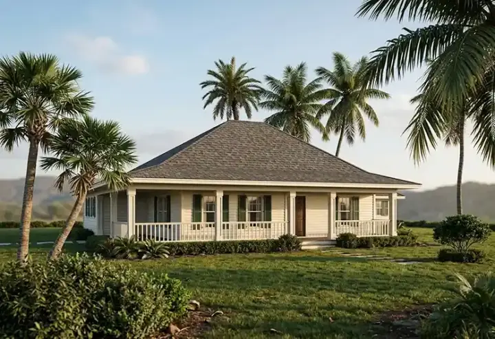 Southern house plans 58-245 - front exterior, 1,370 sq ft, 3 bed, 2 bath house plans | Monster House Plans