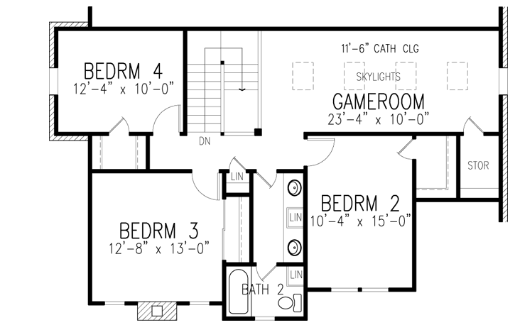 Upper/Second Floor Plan: 58-254