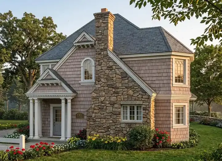 New England Colonial house plans 58-257 - front exterior, 1,403 sq ft, 2 bed, 1 bath house plans | Monster House Plans