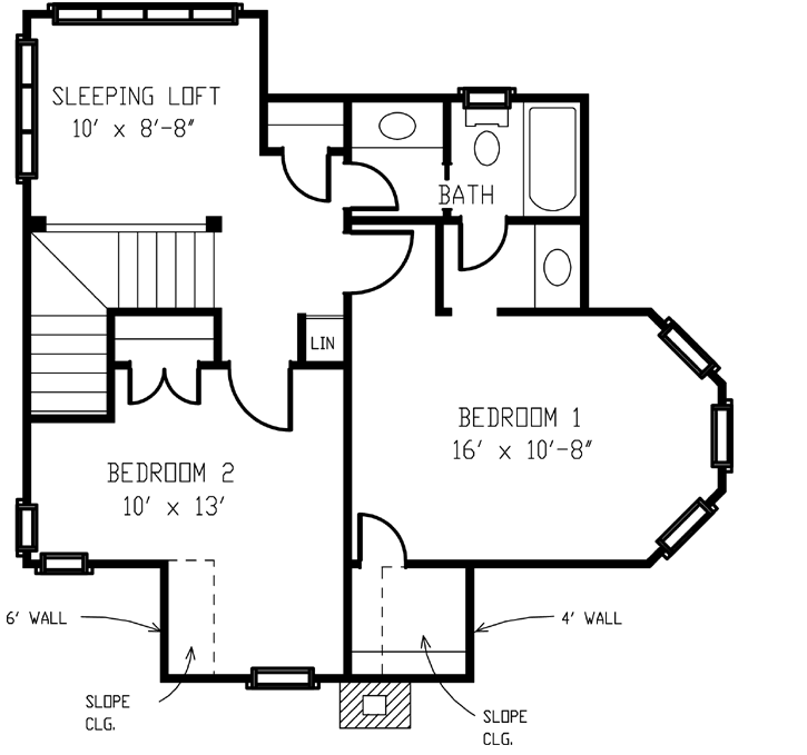 Upper/Second Floor Plan: 58-257
