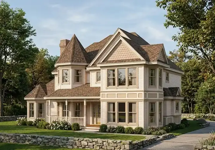 Victorian house plans 58-259 - front exterior, 2,406 sq ft, 3 bed, 3 bath house plans | Monster House Plans