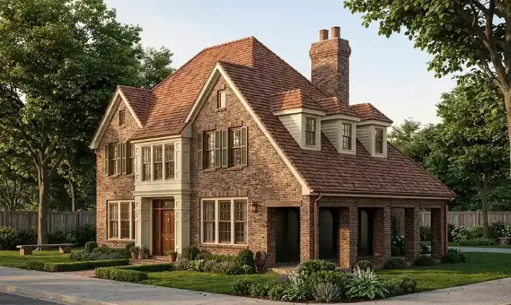 English Country house plans 58-260 - front exterior, 2,416 sq ft, 3 bed, 2 bath house plans | Monster House Plans
