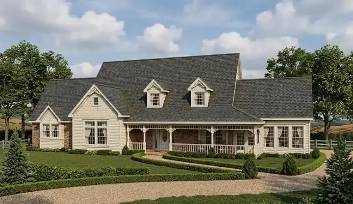 Country house plans 58-264 - front exterior, 3,040 sq ft, 3 bed, 3 bath house plans | Monster House Plans