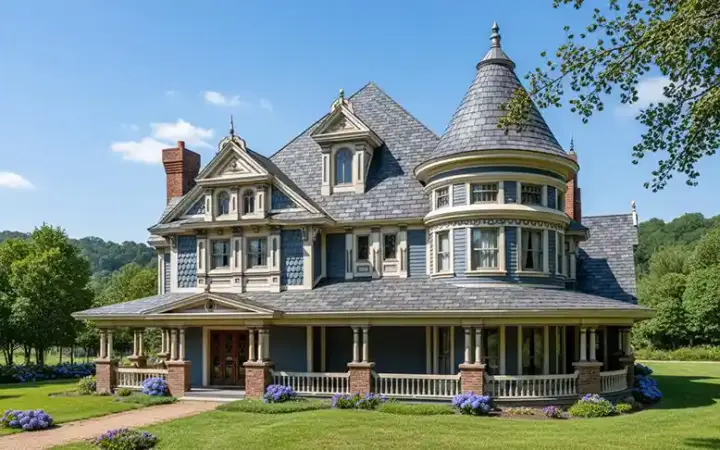 Victorian house plans 58-265 - front exterior, 3,435 sq ft, 4 bed, 4 bath house plans | Monster House Plans