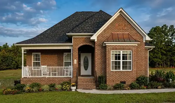 Southern house plans 58-274 - front exterior, 1,496 sq ft, 3 bed, 2 bath house plans | Monster House Plans