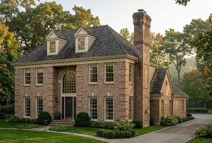 Colonial house plans 58-277 - front exterior, 2,505 sq ft, 3 bed, 3 bath house plans | Monster House Plans