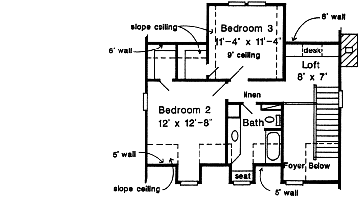 Upper/Second Floor Plan: 58-282