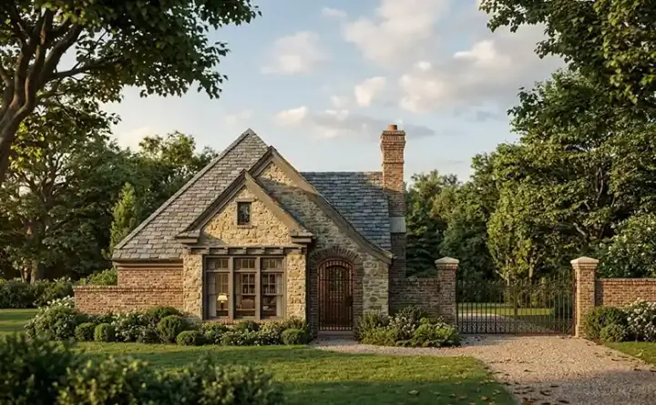 French Country house plans 58-283 - front exterior, 1,530 sq ft, 2 bed, 2 bath house plans | Monster House Plans