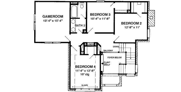 Upper/Second Floor Plan: 58-284