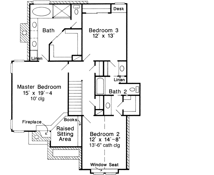 Upper/Second Floor Plan: 58-290