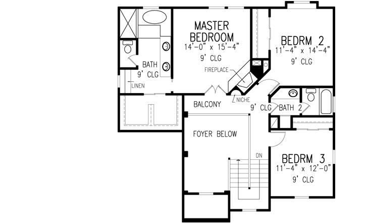 Upper/Second Floor Plan: 58-295