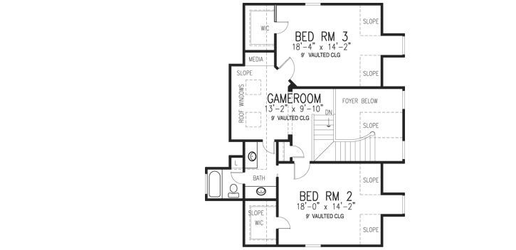 Upper/Second Floor Plan: 58-298