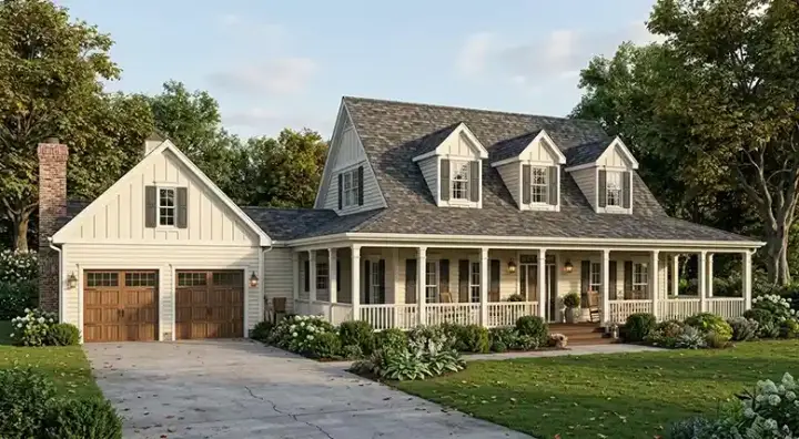 Country house plans 58-300 - front exterior, 2,628 sq ft, 4 bed, 3 bath house plans | Monster House Plans