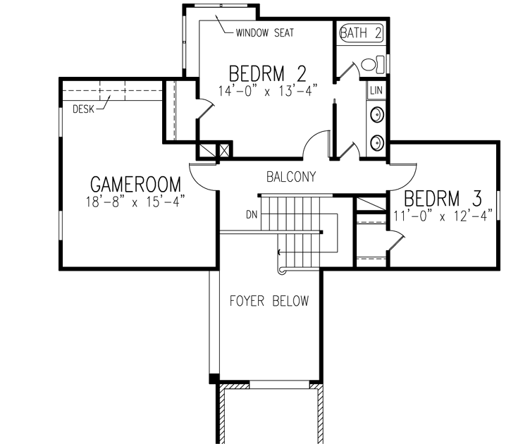 Upper/Second Floor Plan: 58-301