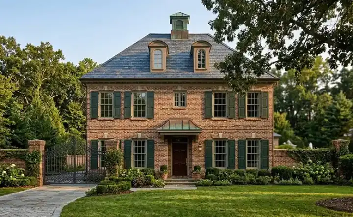 Colonial house plans 58-305 - front exterior, 2,642 sq ft, 3 bed, 3 bath house plans | Monster House Plans