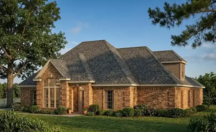 European house plans 58-324 - front exterior, 2,717 sq ft, 3 bed, 2 bath house plans | Monster House Plans