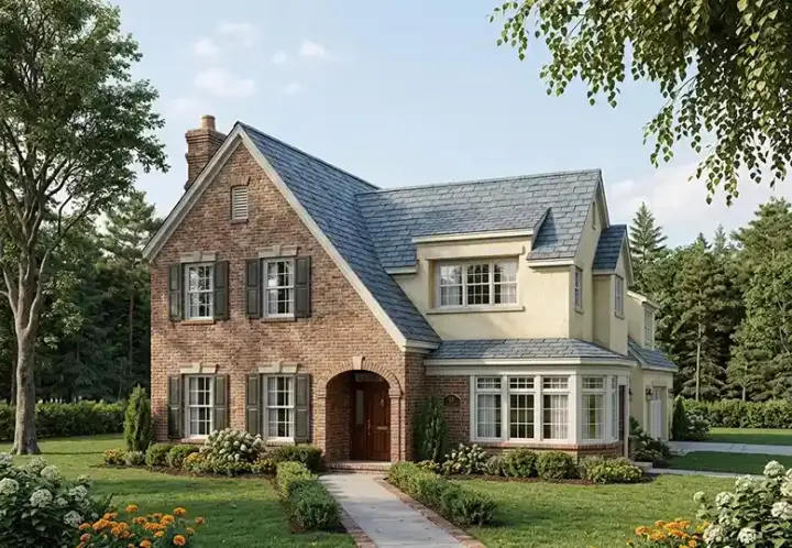 Colonial house plans 58-325 - front exterior, 2,718 sq ft, 4 bed, 2 bath house plans | Monster House Plans