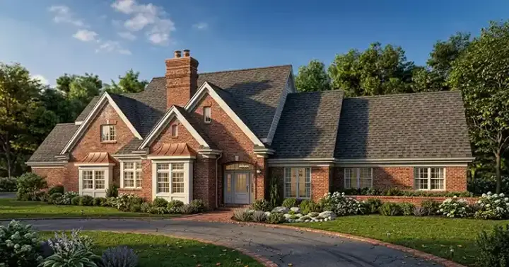 Country house plans 58-327 - front exterior, 3,725 sq ft, 4 bed, 3 bath house plans | Monster House Plans