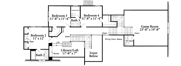 Upper/Second Floor Plan: 58-327