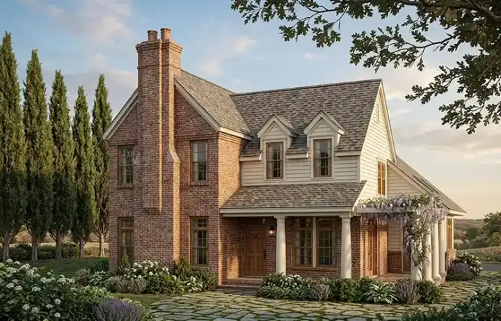 Country house plans 58-338 - front exterior, 2,077 sq ft, 3 bed, 3 bath house plans | Monster House Plans