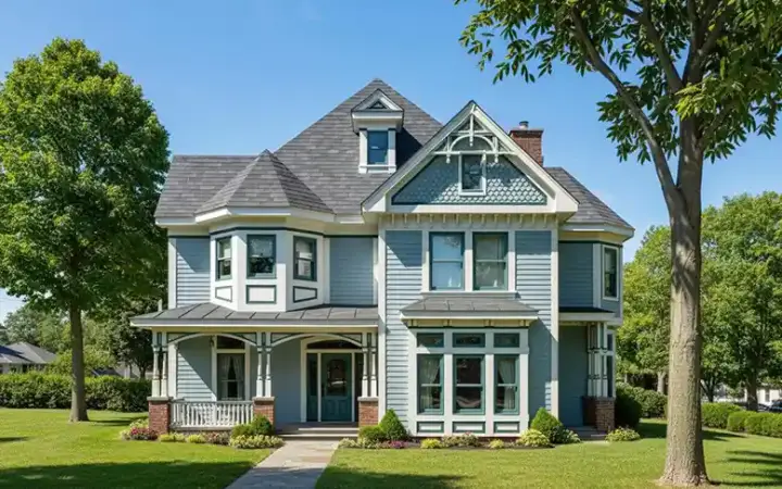 Victorian house plans 58-340 - front exterior, 2,772 sq ft, 4 bed, 3 bath house plans | Monster House Plans