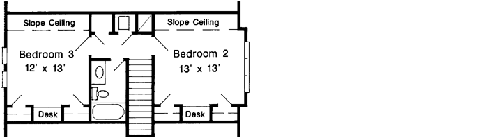 Upper/Second Floor Plan: 58-341