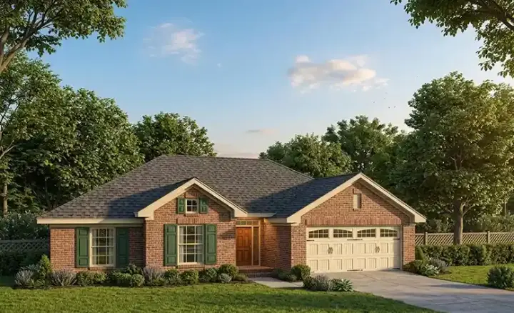 Traditional house plans 58-342 - front exterior, 1,770 sq ft, 3 bed, 2 bath house plans | Monster House Plans