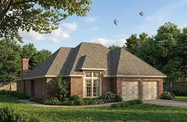 Traditional house plans 58-345 - front exterior, 1,824 sq ft, 2 bed, 2 bath house plans | Monster House Plans