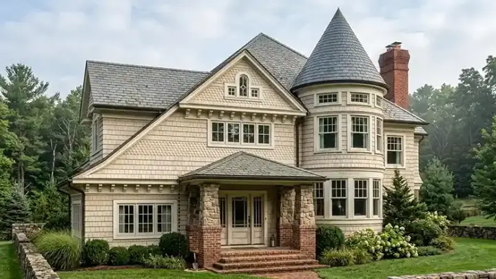 Victorian house plans 58-347 - front exterior, 3,809 sq ft, 4 bed, 4 bath house plans | Monster House Plans