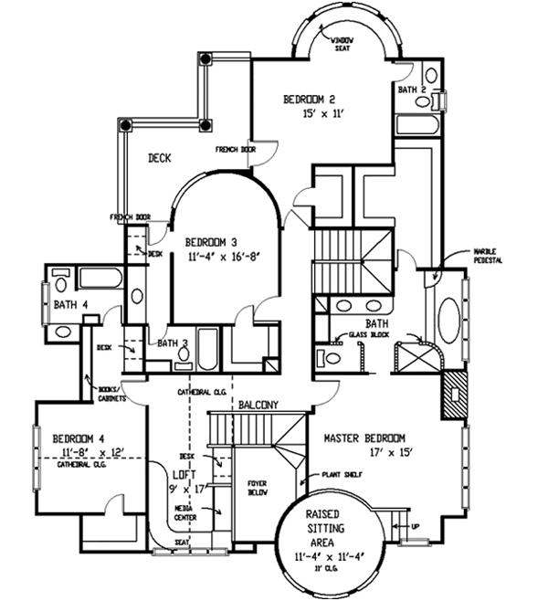 Upper/Second Floor Plan: 58-347