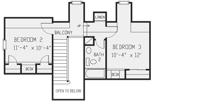Upper/Second Floor Plan: 58-348