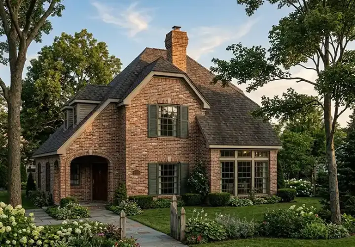 European house plans 58-349 - front exterior, 2,045 sq ft, 3 bed, 2 bath house plans | Monster House Plans
