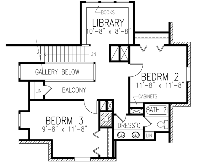 Upper/Second Floor Plan: 58-349
