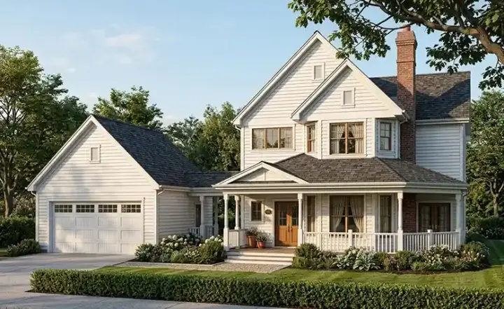 Country house plans 58-352 - front exterior, 1,832 sq ft, 3 bed, 2 bath house plans | Monster House Plans