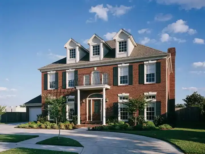 Colonial house plans 58-353 - front exterior, 3,834 sq ft, 4 bed, 2 bath house plans | Monster House Plans