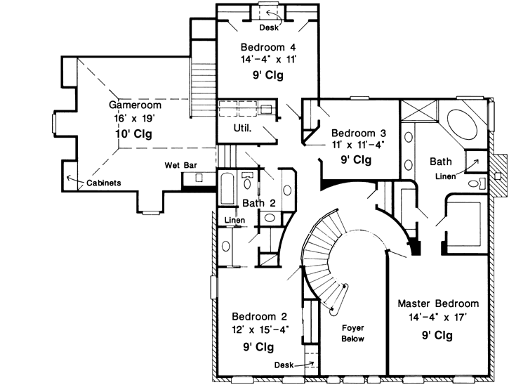 Upper/Second Floor Plan: 58-353