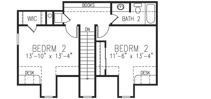 Upper/Second Floor Plan: 58-354