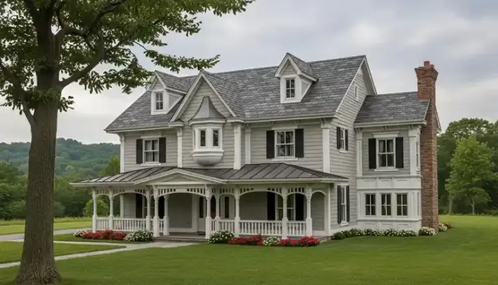 Victorian house plans 58-355 - front exterior, 3,839 sq ft, 4 bed, 3 bath house plans | Monster House Plans